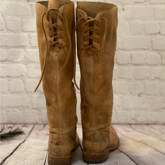 BED|STU "Manchester" Tan Rustic White Tall Boot, Size 8 - Picture 2 of 9